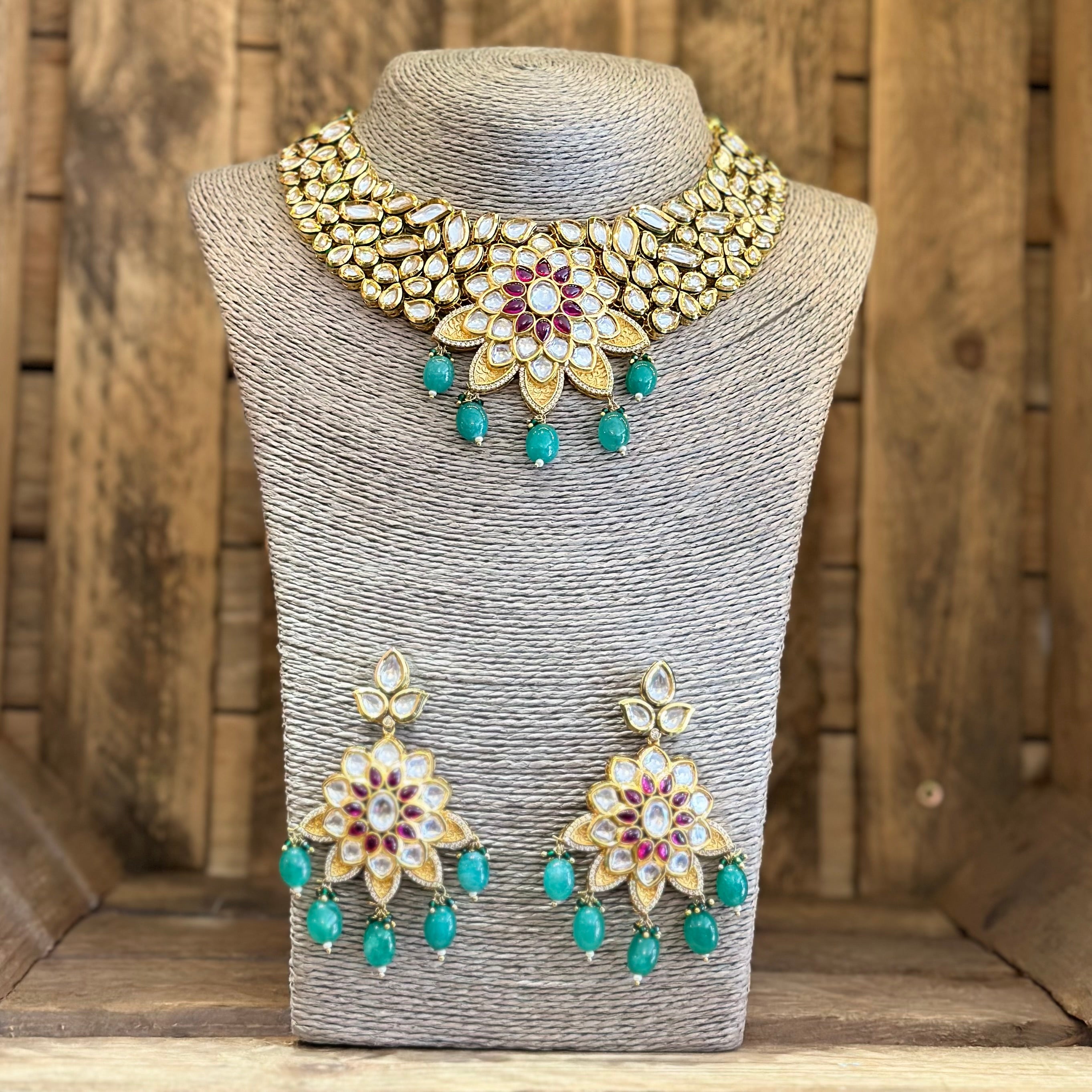Zavera Kundan Necklace Set – Emporia Accessories - Main Image